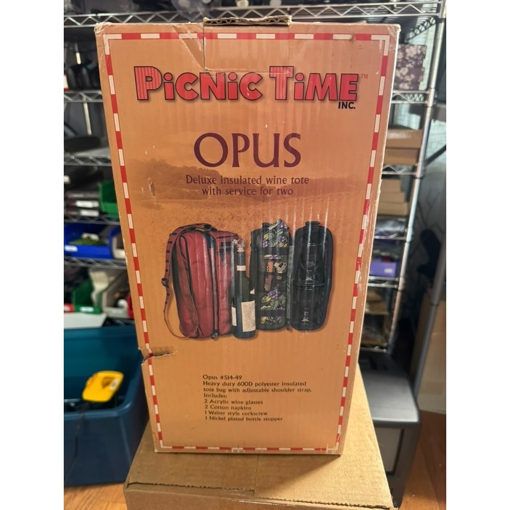 Picnic Time OPUS Deluxe Insulated Wine Tote Service for TWO 514-49 NEW Green